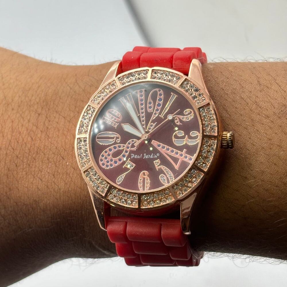 Rose Gold & Red Men's Watch